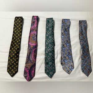 4 Robert Talbott ties and 1 Hawes & Curtis tie. All in excellent condition.